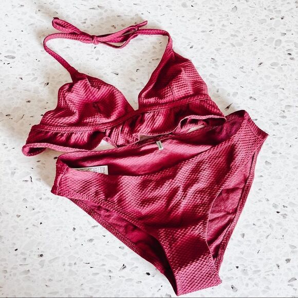 Princess tam Tam Women's Maroon Bikini Top & Bottom Set Size XS - Picture 1 of 11